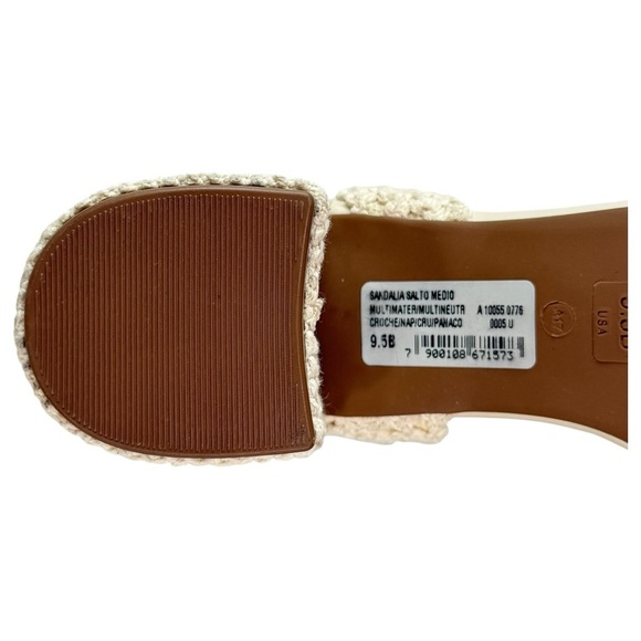 Arezzo Brynn Cream Crochet Womens Mid Heel Sandals Size 9.5M - Picture 14 of 16